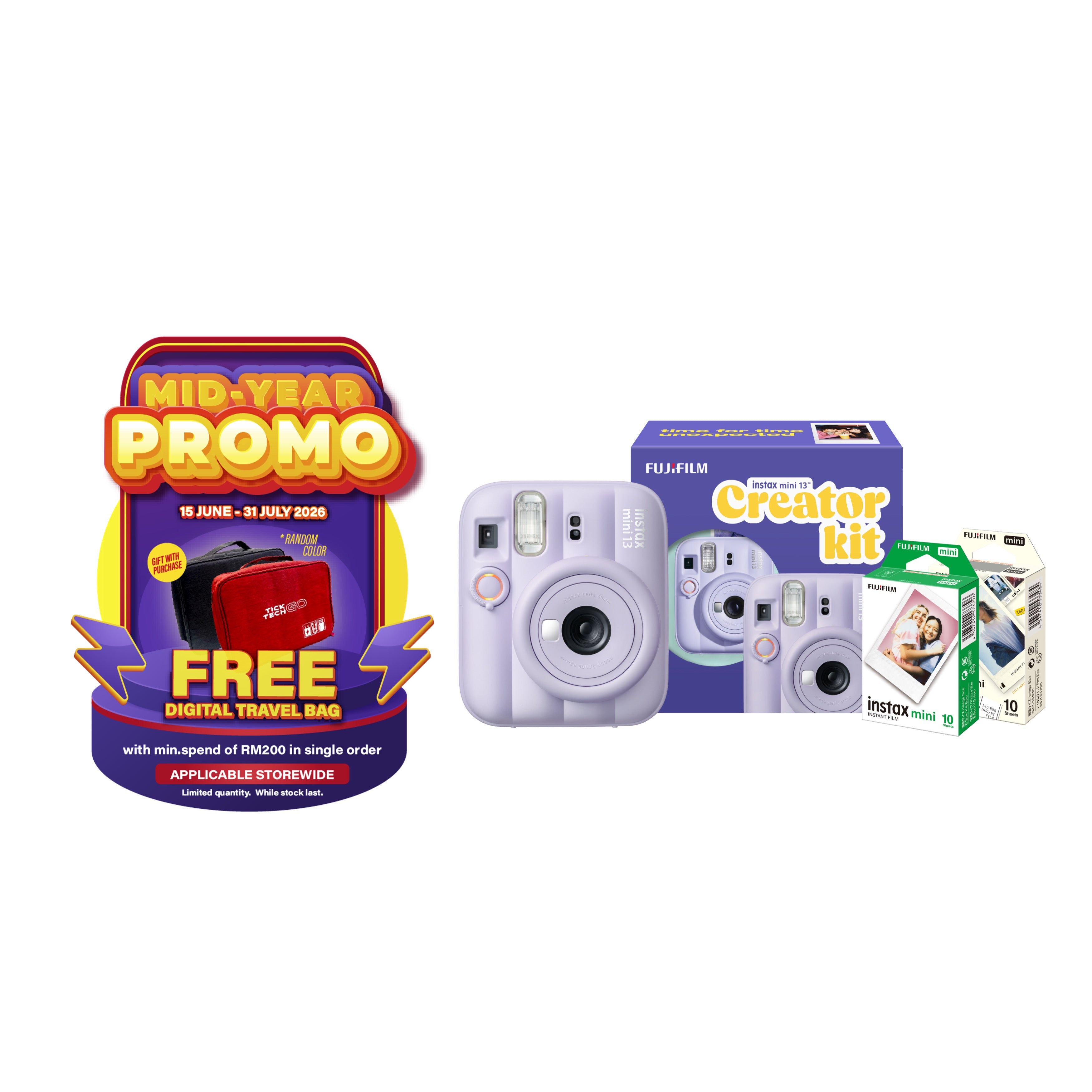 FUJIFILM Instax Mini 13 Instant Film Camera (Creator Kit)-Instant Camera-futuromic